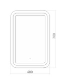Зеркало AZARIO Мальта 400х700 LED-подсветка с диммером, сенсорный выключатель ZZ