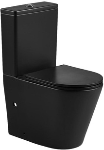 Унитаз напольный Vetro 605х380х825, безободковый с сиденьем микролифт в компл., цв. черный матовый ZZ