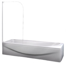 Шторка на ванну 800хh1400мм, поворотная, Правая / Левая, (стекло прозрачное 4мм, профиль цв.серый), Relax ZZ