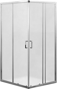 Душевой уголок 1000(850-1000)х1000(850-1000)хh1900мм, сдвижные двери, квадрат, (стекло матовое 5мм, фурн.цв.хром), Unique ZZ