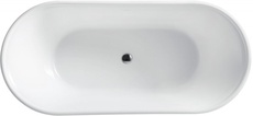 Ванна 1500x790xh600мм, акрил, отдельностоящая, слив-перелив цв.хром в комплекте, BelBagno ZZ