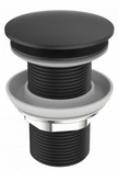 Донный клапан для сливного отверстия раковин без перелива, нажимной Clic-Clac, G 1 1/4, (цв.черный матовый), Belbagno ZZ