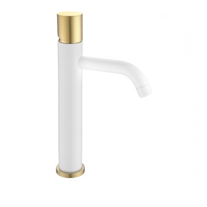 Смеситель Boheme Stick 122-WG.2 для раковины, white touch gold| 4x33x17