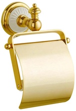 Держатель для бумаги туалетной бумаги Boheme Palazzo 10101, с крышкой, золото, ZZ