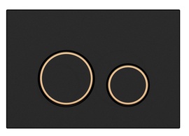 Кнопка  для инсталляции Cersanit TWINS пластик черный матовый с рамкой, арт. 63534, ZZ