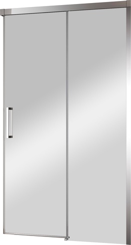 Дверь в нишу 1500(1475-1525)хh1950мм, сдвижная с неподв. сегм., вход 635мм справа/слева, (стекло прозрачное 8мм, фурнит. цв.хром), Duet Soft ZZ