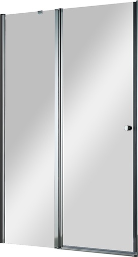 Дверь распашная в нишу 1000хh1950мм, с неподв. сегментом, вход 555мм, (стекло прозр. 6мм, фурн/хром), Elena ZZ