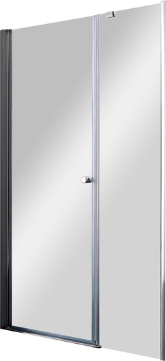 Дверь в нишу 1400хh1950мм, с неподв. сегментом, вход 800мм, петли справа/слева, (стекло прозр. 6мм, фурн/хром), Elena ZZ