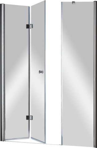Душевая дверь1630х1950 мм, дверь складная, стекло-прозрачное, фурнитура-хром ZZ
