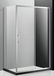 Душевой уголок 1500(1480-1520)х900(880-900)хh1950мм, прямоугольный, правый/левый, (стекло прозр.Idrorepellente 6мм, фурн.цв.хром), Molveno ZZ