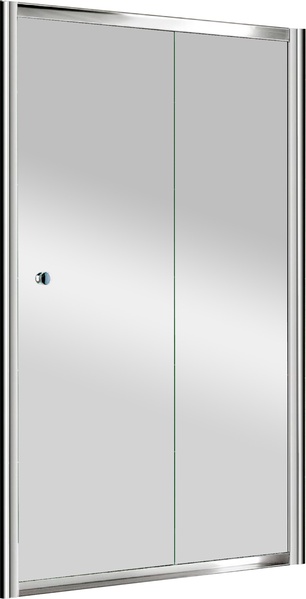 Дверь в нишу 1100хh1850мм, сдвижная с неподв. сегм., вход 440мм справа/слева, (стекло прозр. 5мм, фурн.цв.хром), Pratico ZZ