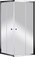 Душевой уголок 800х800хh1850мм, квадратн., 2 сдвижные дверцы с 2-мя неподв. сегм. (стекло прозрачное, 5 мм, фурнит. цв.хром), Pratico ZZ
