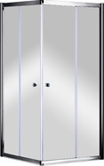 Душевой уголок 1000х1000хh1850мм, квадратн., 2 сдвижные дверцы с 2-мя неподв. сегм. (стекло прозрачное, 5 мм, фурнит. цв.хром), Pratico ZZ