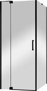 Душ уголок, дверь распашн.с неподв.сегментом (985-1000)x(1000-1100)x1950, (стекло прозр.8мм,фурнит.цв.черный), Slider ZZ