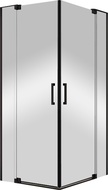 Душ уголок с рапаш. дверьми (900-1000)x(900-1000)x1950,(стекл.прозр.8мм,фурнит.цв.черный),SliderZZ