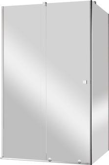 Дверь в нишу 1100хh1950мм, сдвижная с неподв. сегм., вход 430мм справа/слева, (стекло прозрачное 8мм, фурнит. цв.хром), Stream ZZ товар