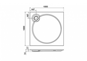 Поддон душ1000х1000h56мм,квад,отв.слив90мм,без ножек арт.TRAY-S-4.1-ML,экрана арт.TRAY-S-A-100-SCR-W,сифона арт.CZR-02-90,мрамор цв.бел,Cezares ZZ