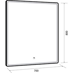 Зеркало POINT, 70x80 см, сенсорный выключатель, LED-подсветка, ZZ