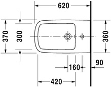 Биде подвесное 370х620мм, крепёж в компл., DuraStyle ZZ