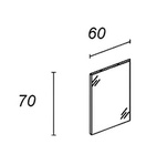 Зеркало 70х60см, выкл.на зеркале, крепл.в компл. Modo ZZ