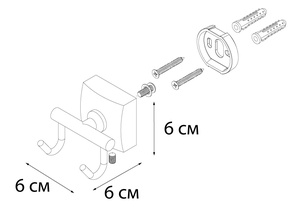Крючок Kvadro FX-61305B, латунь, цвет хром ZZ