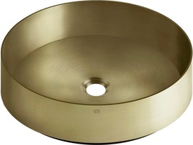 Раковина накладная, круглая 400хh125мм, (нерж.сталь, цв.Warm Bronze Br. PVD), БЕЗ донного клапана, Gessi 316 ZZ