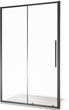 Перегородка боковая неподвижная Good Door (BAS) Idea 1000x1950, профиль черный, стекло прозрачное ZZ