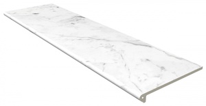 Peldano Redondeado Carrara Blanco Liso |119.7x33x14
