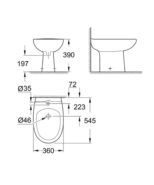 Биде напольное альпин-белый Grohe 39432000, ZZ