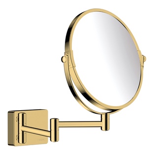 Зеркало косметическое d188мм, 1х и 3х кратное увеличение, на выдвижном кронштейне 344мм, (цв.полированное золото), AddStoris ZZ