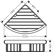 Полочка-мыльница решетка, угловая, 146х226хh62мм, (цв.хром), Logis Universal
