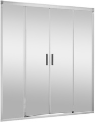 Двухсекционная раздв. дверь с неп.сигм. 1600хh2000мм (функц. Soft-open/Soft-close, стек/прозр., Anti-Plaque 6мм, проф/глян.хром),HUPPE Aura eleganceZZ