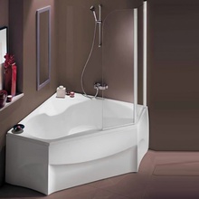 Акриловая ванна BAIN DOUCHE,145x145 угловая, правая (БЕЗ каркаса, слива-перелива и панели) ZZ