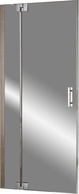 Дверь распаш. с неподв.сегмен в нишу, 900(880-910)хh2000мм, вход 589мм,(петли справа),(цв. гл.серебро,ст.6мм прозр + Clean), Filia XP ZZ