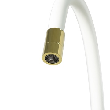 Смеситель для кухни Comfort LM3075G-White , излив белый/золото, ZZ