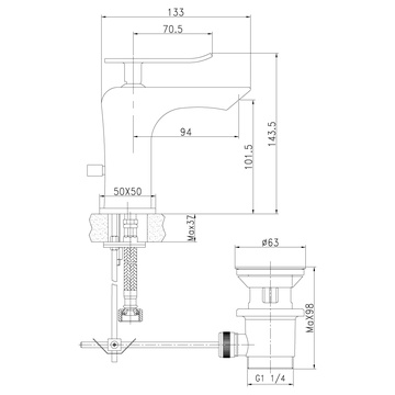 Смеситель для раковины Contest LM5806CW, высота излива 10,15 см. донный клапан в компл., цы хром, ZZ