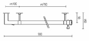 Полотенцесушитель горизонтальный 900х150мм, (эл.+Box, 80W), (цв.белый) Margaroli ZZ