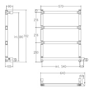 Полотенцесушитель Art.2-542/CR 750х640мм (Эл.+Box), Margaroli  ZZ