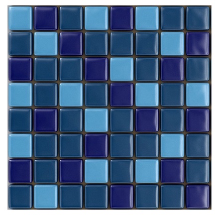 Мозаика 25FL-S-049 (кобальт+синий +голубой) бассейновая (чип 2.5x2.5) ZZ|31.5x31.5