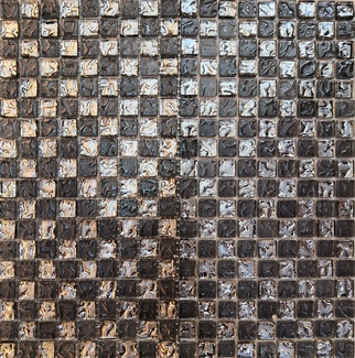 Мозаика 647 шахматка серая рифленая - платина  ZZ|30х30