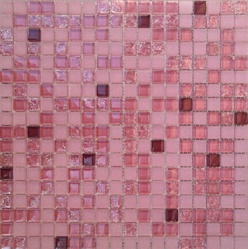 Мозаика 2084 микс розовы-розовый матовый-розовый колотый-красно-коричневый чип 15х15  ZZ|30х30