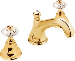 Смеситель для раковины на 3 отв. с д/к, (цв.латунь, ручки Crystal handle), Nicolazzi ZZ