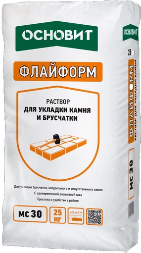 Раствор для укладки камня с одновременной расшивкой шва,цвет графит 023, ОСНОВИТ ФЛАЙФОРМ MC30  ( п.п.) ZZ