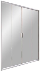 Душевые двери BLDP4-180, раздвижные четырехэлементные,  профиль сатин, стекло Grape ZZ