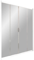 Душевые двери BLDP4-180, раздвижные четырехэлементные,  профиль белый, стекло Grape ZZ