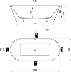 Ванна отдельностоящая SOLO 178х80 белая