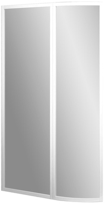 Шторка VSK2 140 см для ванны ROSA двух элементная, профиль белый, пластик "Рейн", левая  ZZ