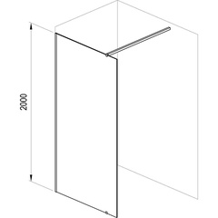 Душевое ограждение Walk-In Wall 700x2000 мм хром глянец, стекло прозрачное ZZ