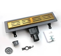 Душевой лоток Drain Leo-30Gb 40 см, цвет золото ZZ