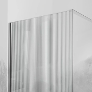 Душ.перегородка 1000хh1950мм, правая/левая, (стекло Ribbed Ребристое, 8мм, Easy Clean, поперечн.укорачив.кронштейн 1200мм, фурнит.цв.хром), Walk In ZZ